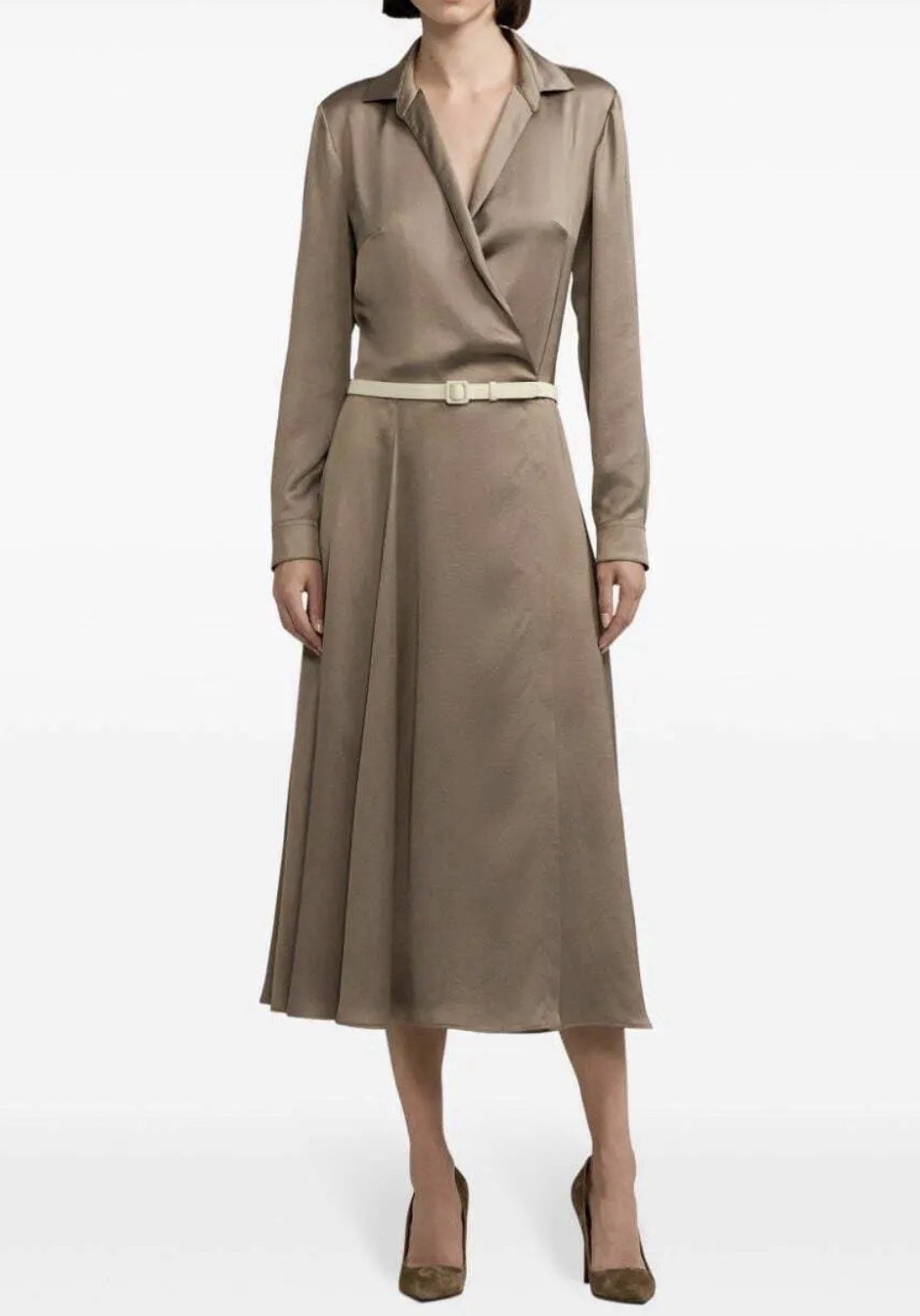 NWT $2690 Ralph Lauren Collection Aniyah Washed Charmeuse Day Dress Sz 16