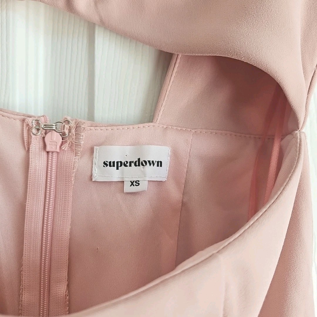 Superdown Corin Mini Dress Pink Preppy Summer Party Going Out Cocktail Cutout XS