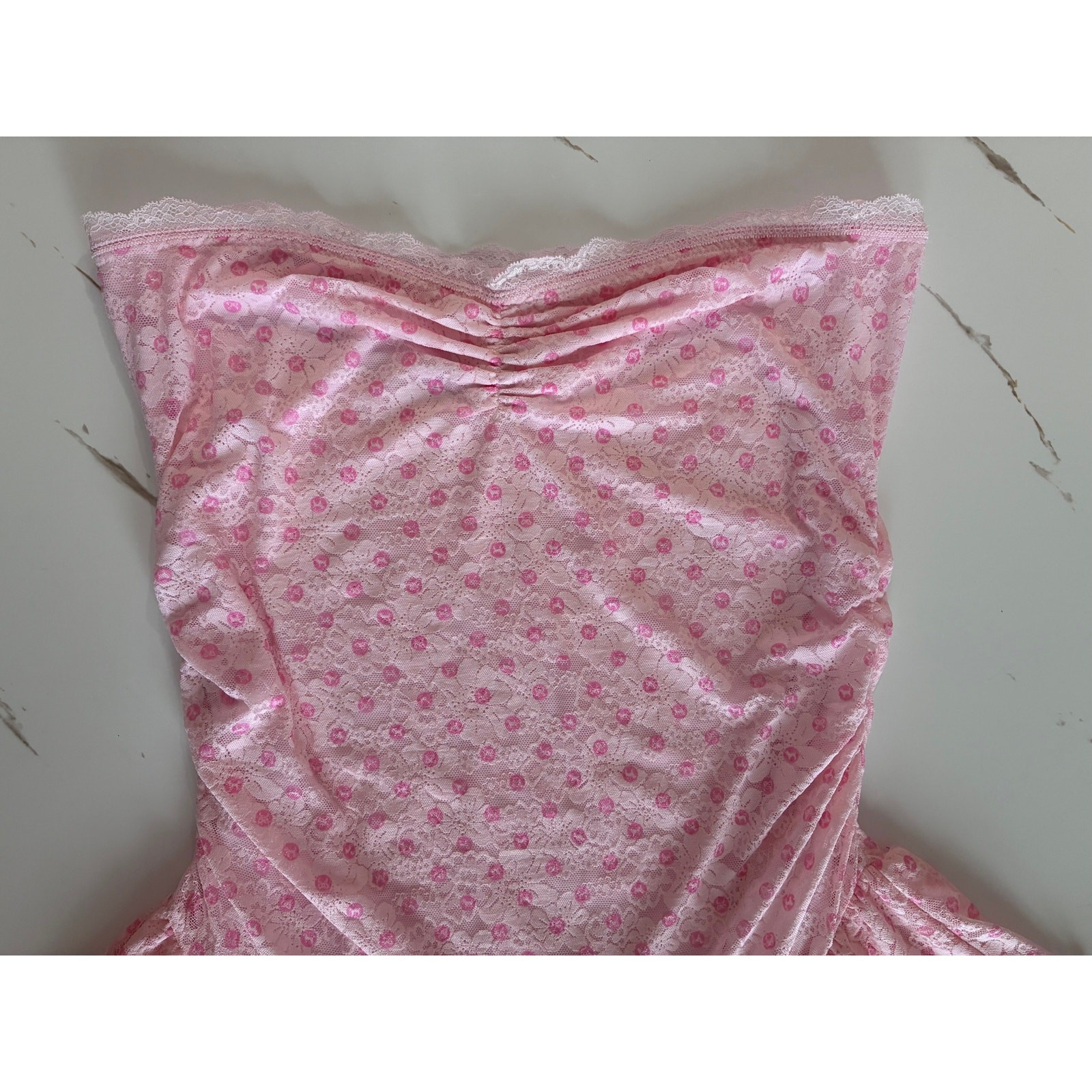 VS PINK x LoveShackFancy Everblooming Strapless Floral Lace Mini Dress XL NWT