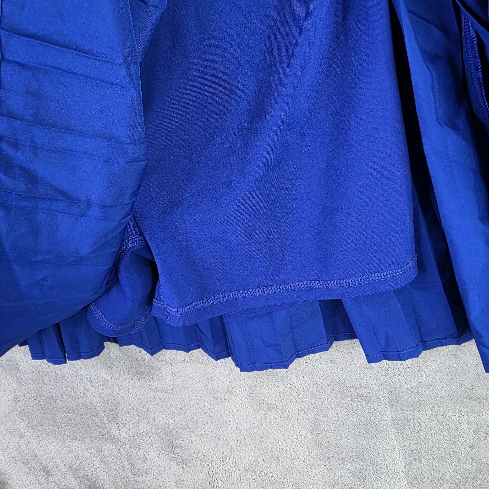 Womens Fabletics Blue Pleated Athletic Racerback Dress Polyester Blend Stretch S