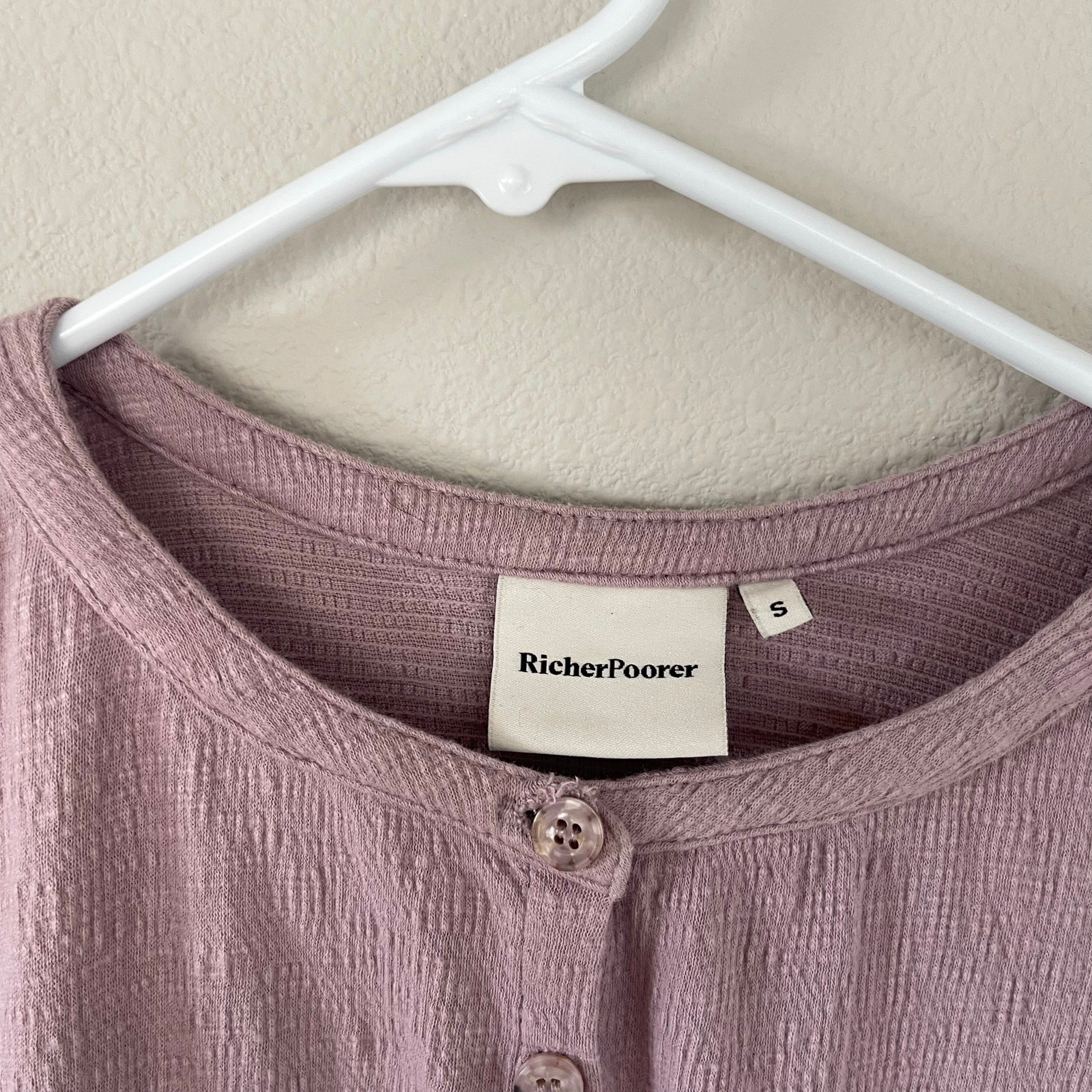 RICHER POORER Purple Cloud Weave Button Dress (S)