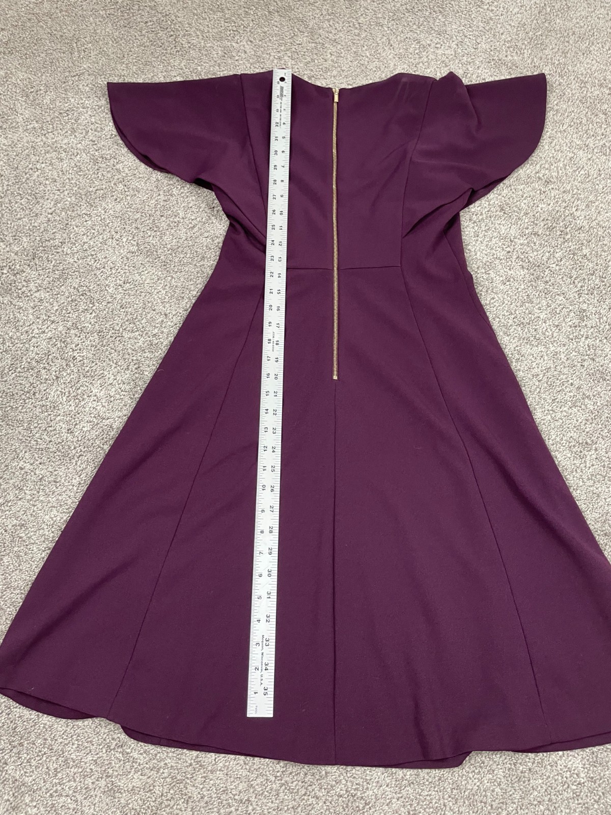 Calvin Klein Dress Womens 4 Purple Eggplant Plum Flutter Event Holiday Business