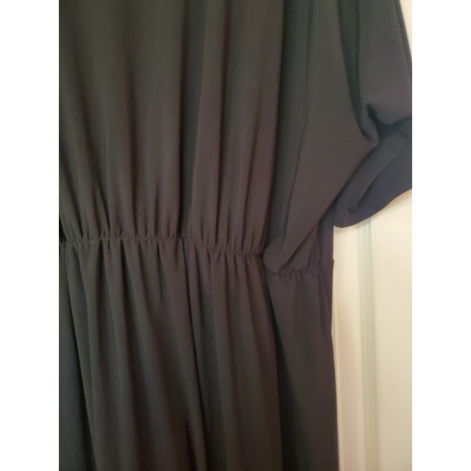 Koh Koh Black V-Neck Front Knot Slimming Side Slit Maxi Dress NWT, Plus Size 2XL
