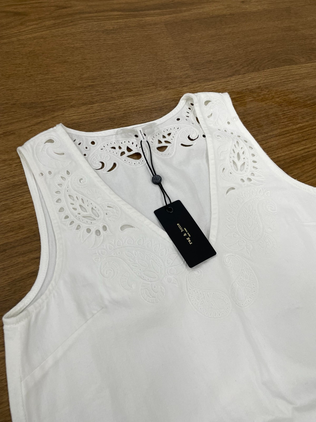 NWT $398 Rag & Bone Women’s Featherweight Belle Mini Dress In White Size: Large