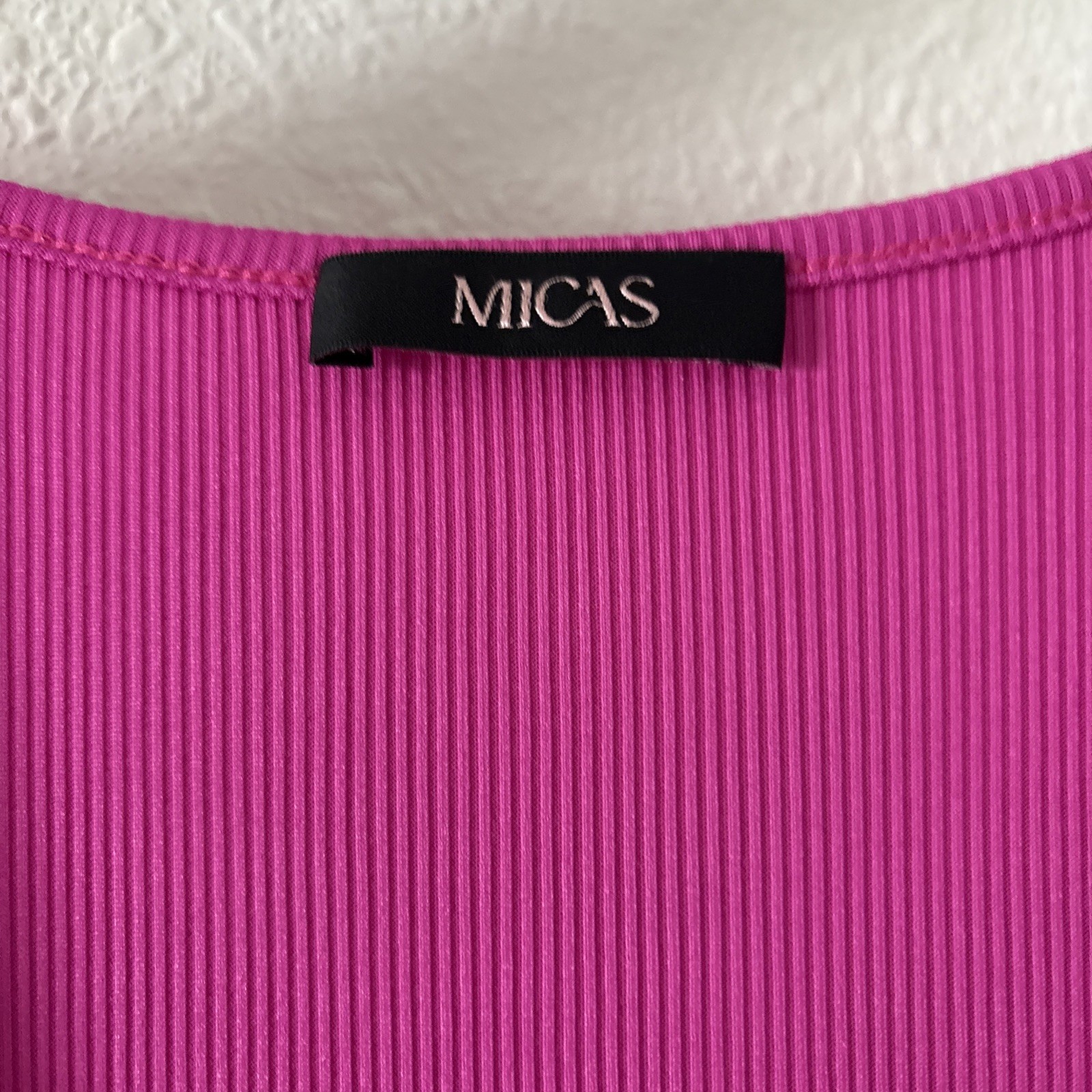 Micas Sleeveless Ribbed Body on Hot Pink Maxi Dress Size Medium Beachy Coverup