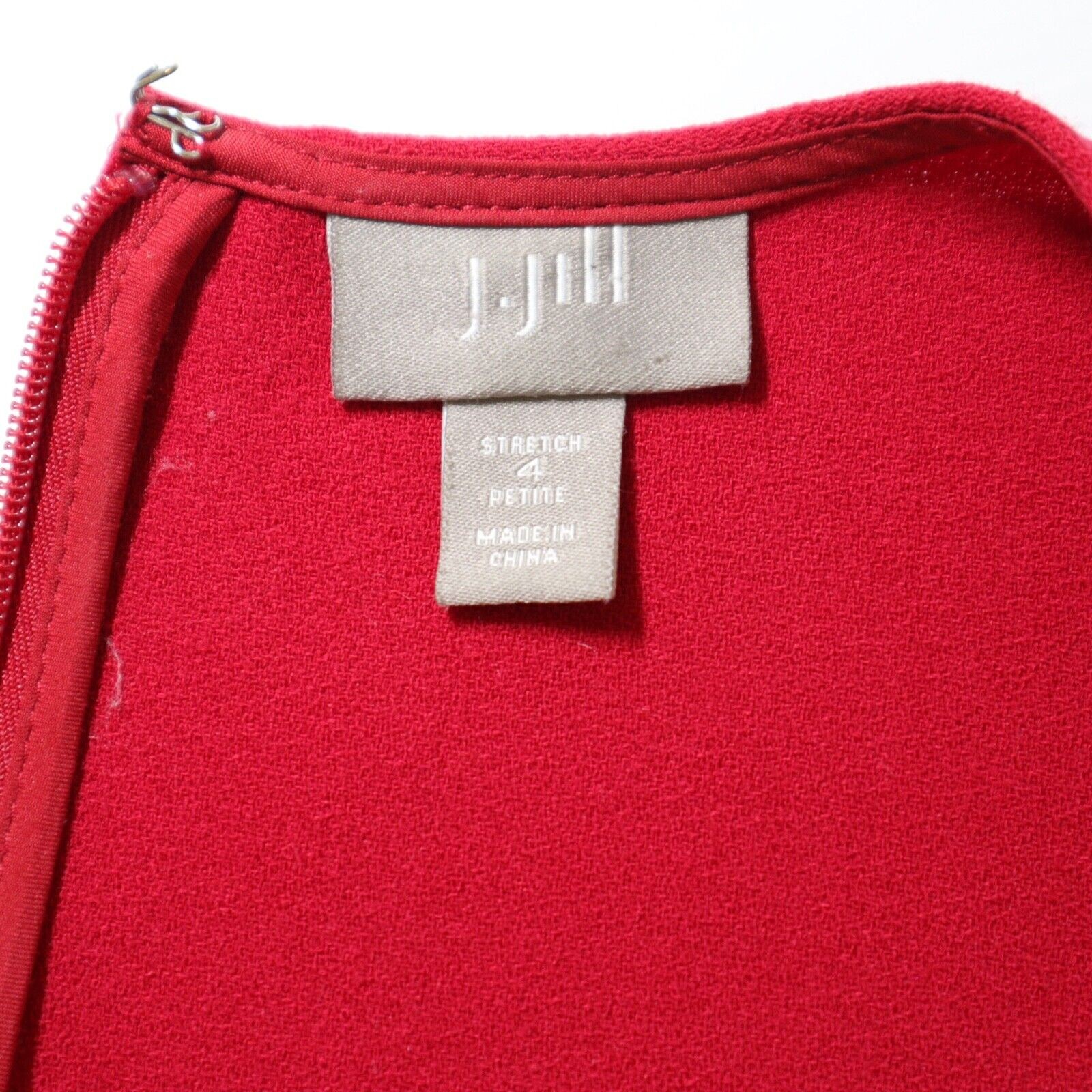 J Jill Size Petite 4 Stretch Crepe Shift Dress Knee Length Red