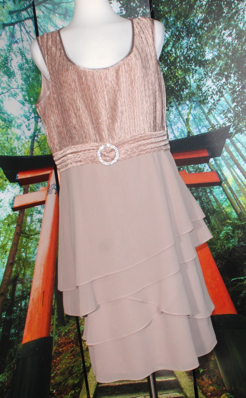 COCKTAIL DRESS SUIT DARK BEIGE 16 (MOTHER OF BRIDE)