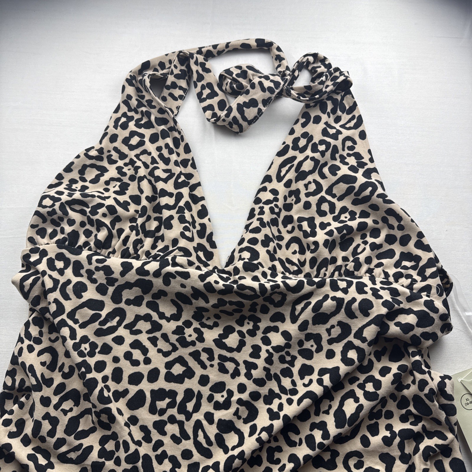 No Boundaries NWT Women’s Halter Maxi Dress Size XL cheetah Print Body Con