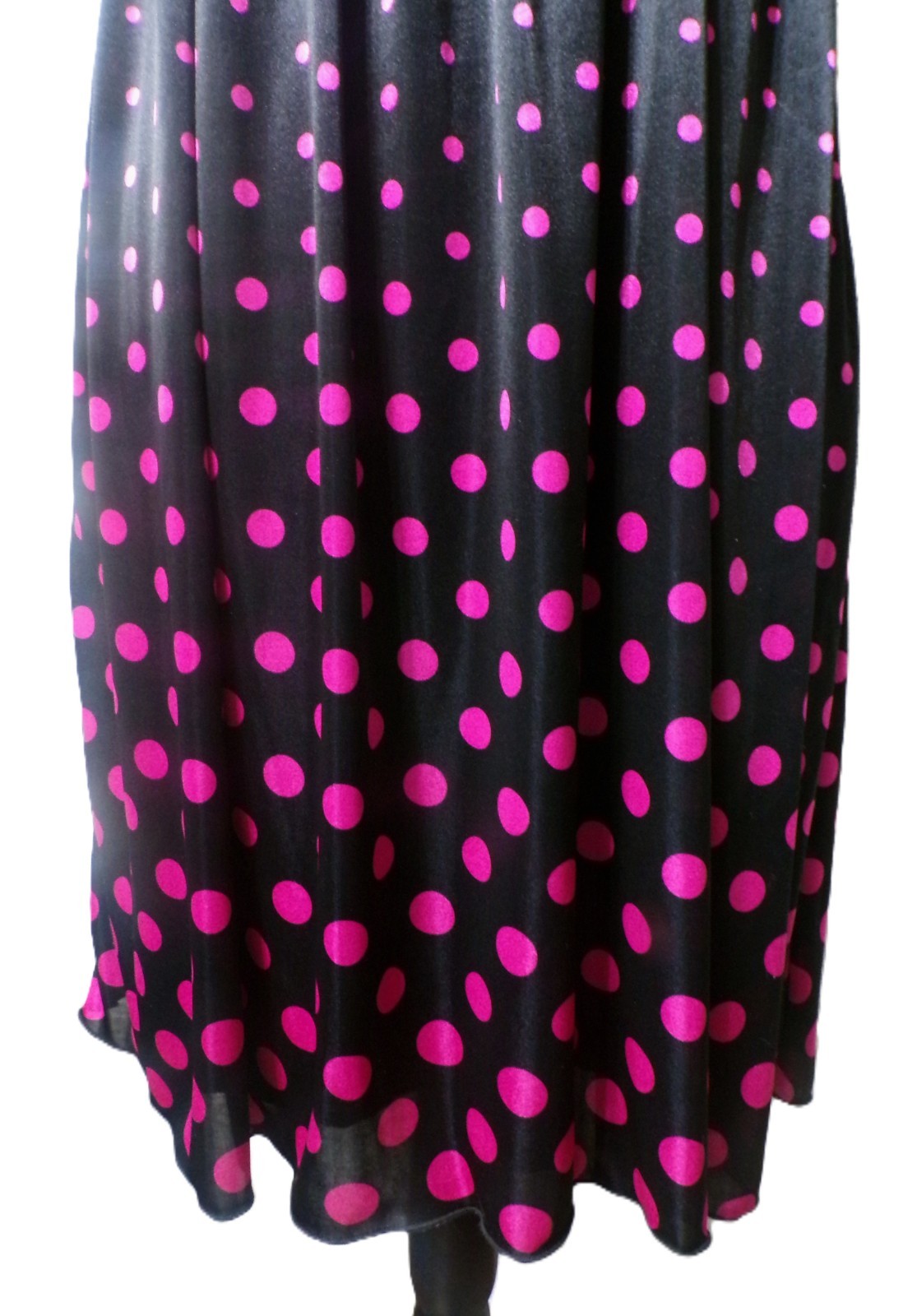 Y2k Ruby Rox Babydoll Mini Dress M Satin Black Pink Polk Dots Fairy Whimsigoth