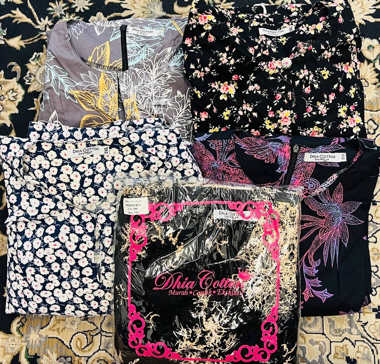 5 sets of Baju Kurung MODEN PRE LOVE Long sleeve Modest wear cotton 3XL