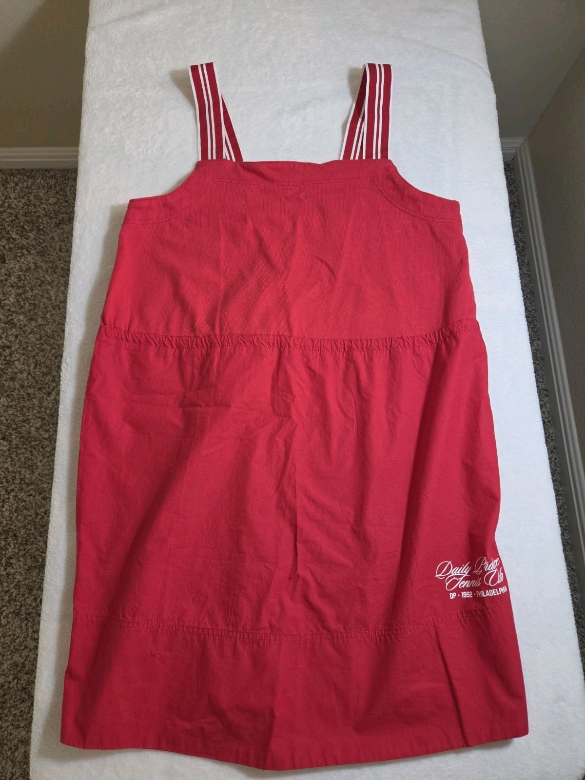 Daily Practice Anthropologie Passing Shot Mini Dress Red White Striped Straps M