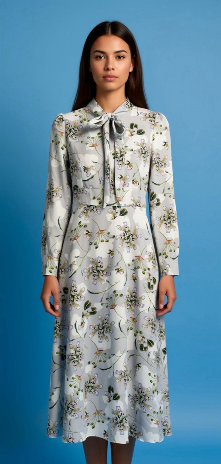 Women’s Size S Collar Dress with Long Sleeves – A0120