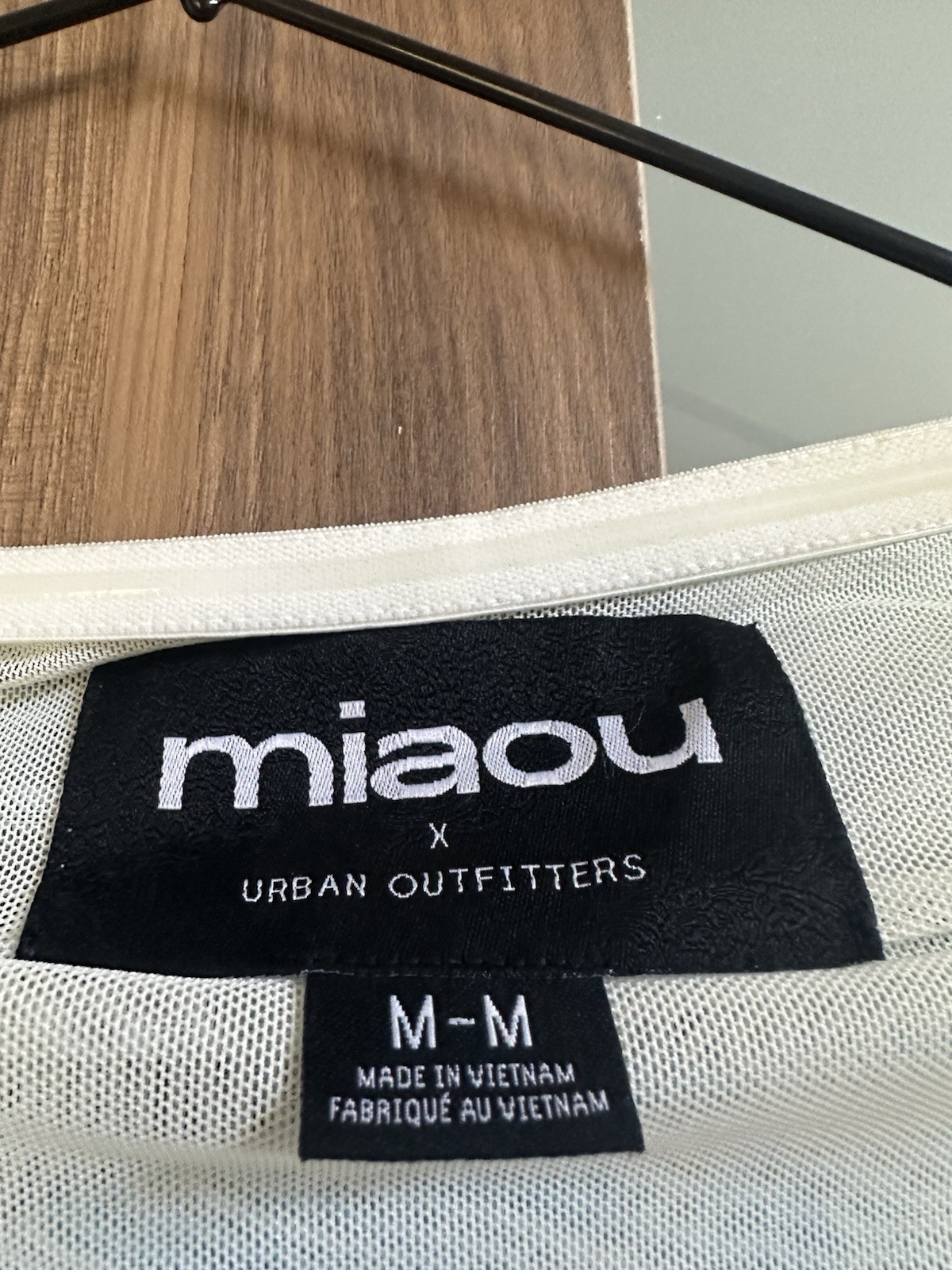 Miaou x Urban Outfitters Strapless Ruched Mesh Stretch Maxi Dress M Blue/White