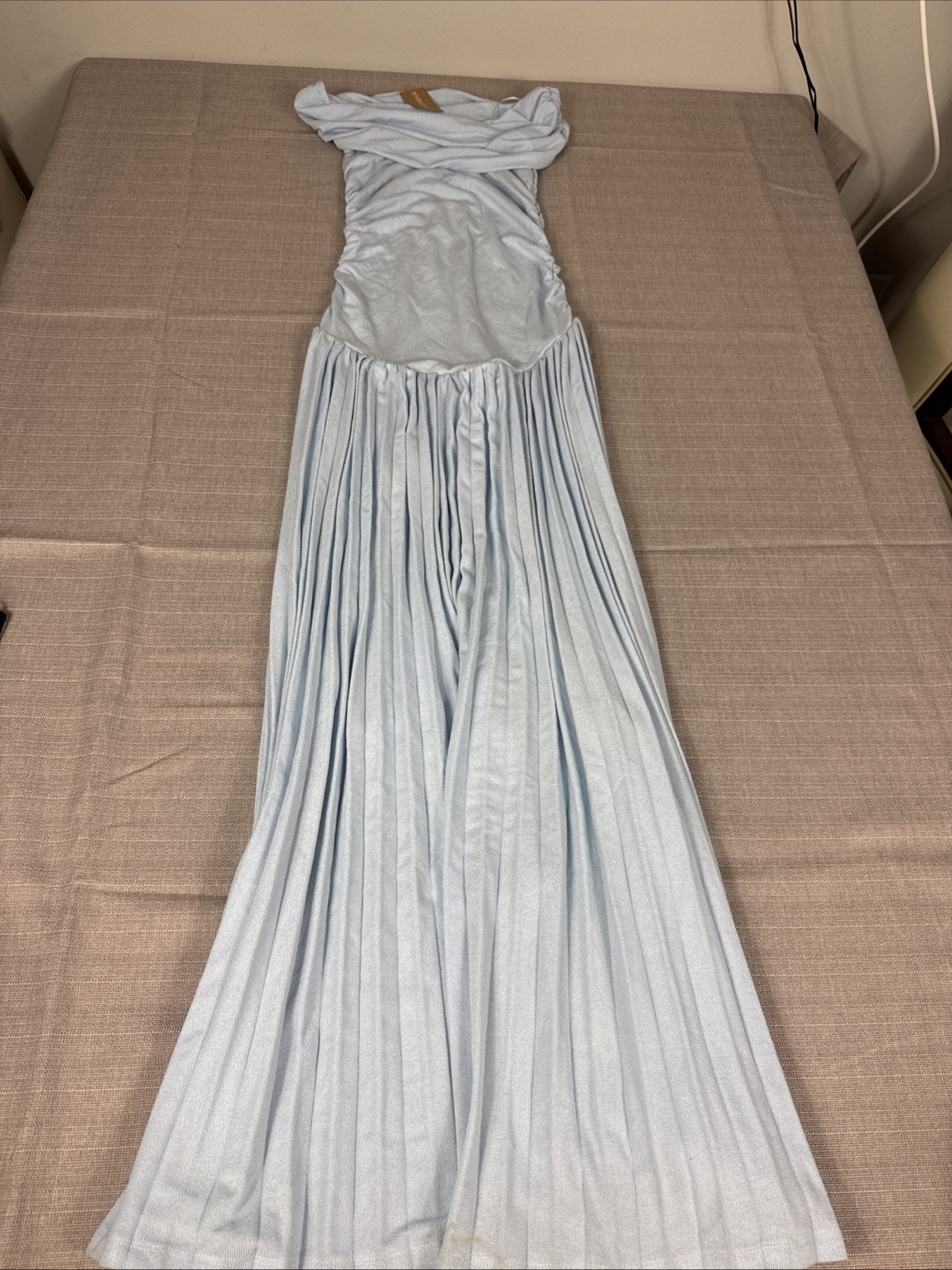 Olivaceous Curtain Maxi Dress Light Blue Size S NWT