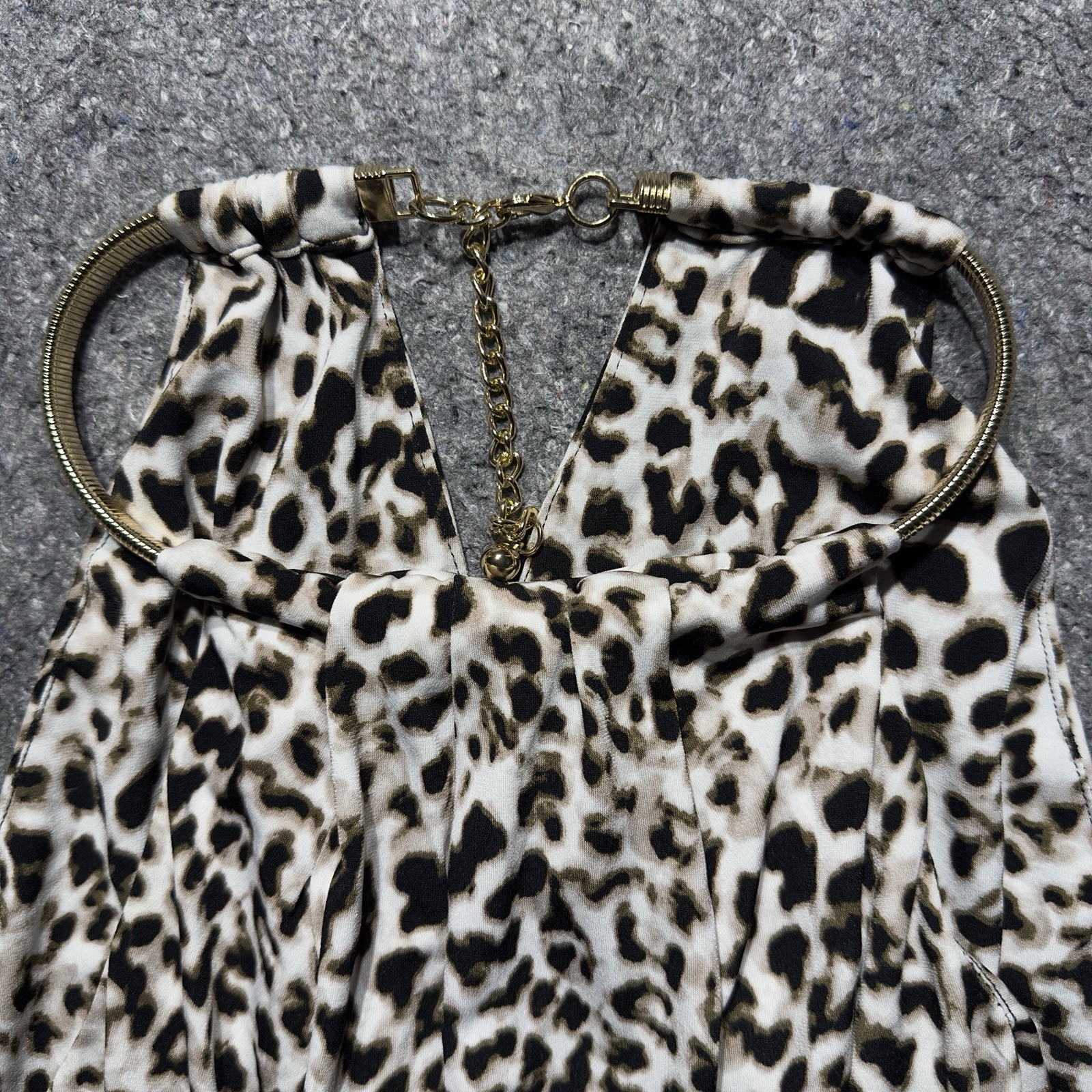 Calvin Klein Pullover Leopard Print Sleeveless Stretch Dress Sz 1X