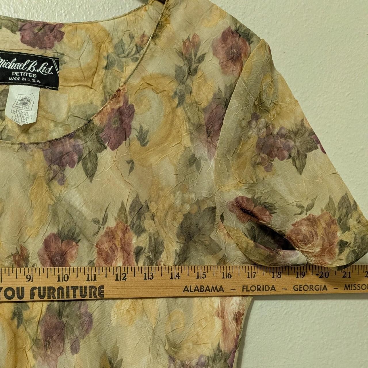 90s Michael B. Ltd. Impressionist Floral Chiffon Maxi Dress Size Petite S/M