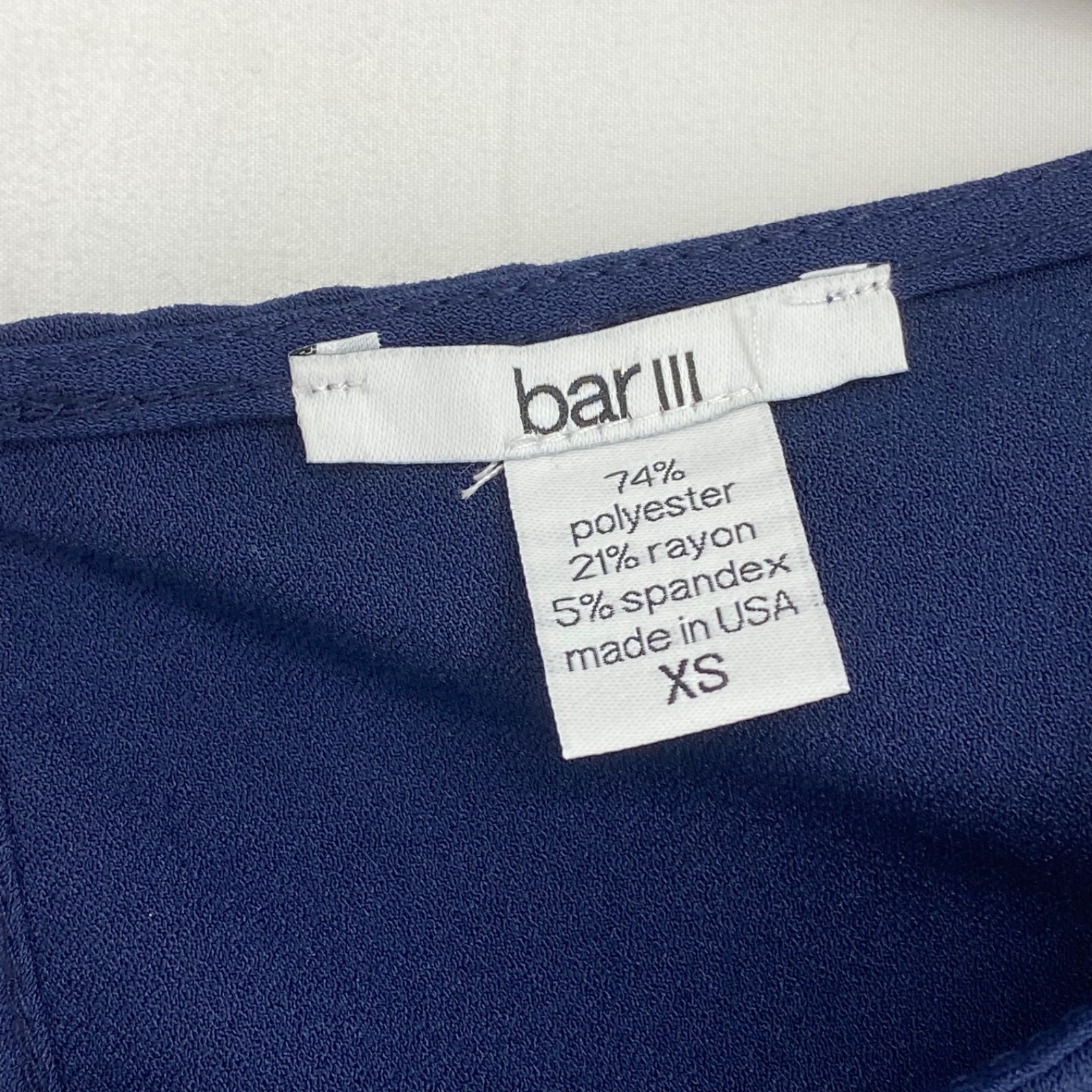 Bar III Womens XS Pullover Short Dress Twilight Blue Zipper Accents Short Sleeve