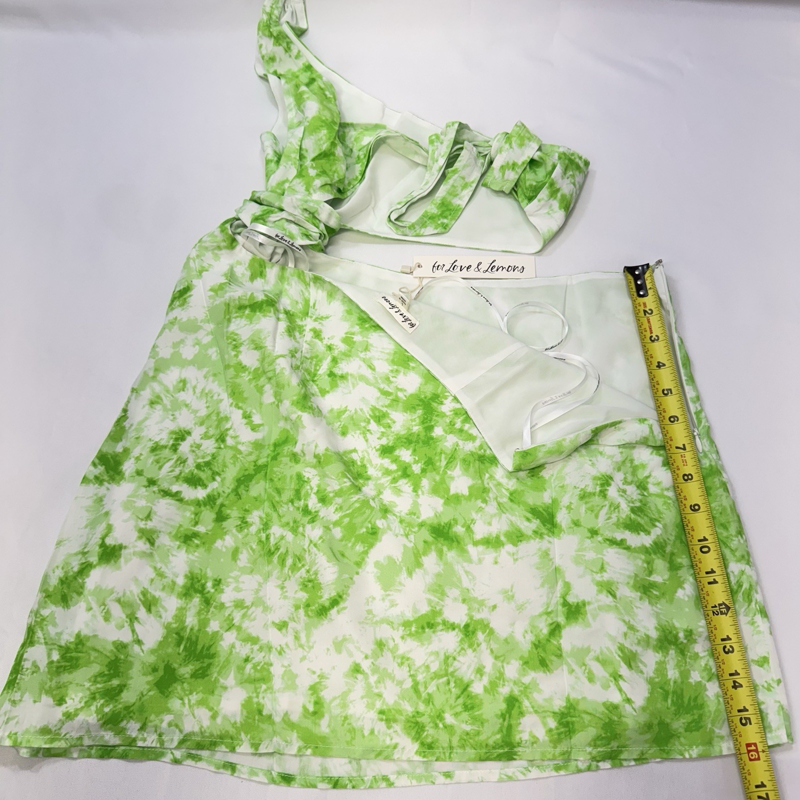 NEW For Love & Lemons Devon Mini Dress Large Cut Out Y2K One Shoulder Sexy $198