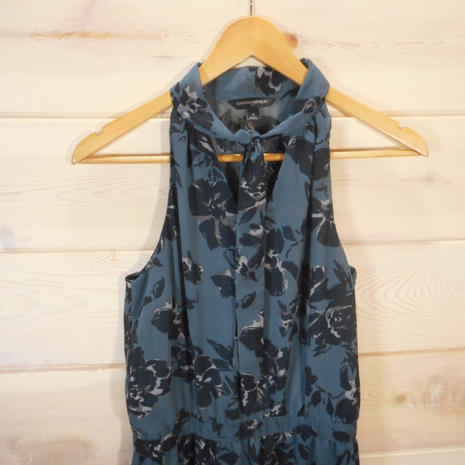 Banana Republic Women’s size 4 Sleeveless Dress Floral Neck-Tie Knee-Length