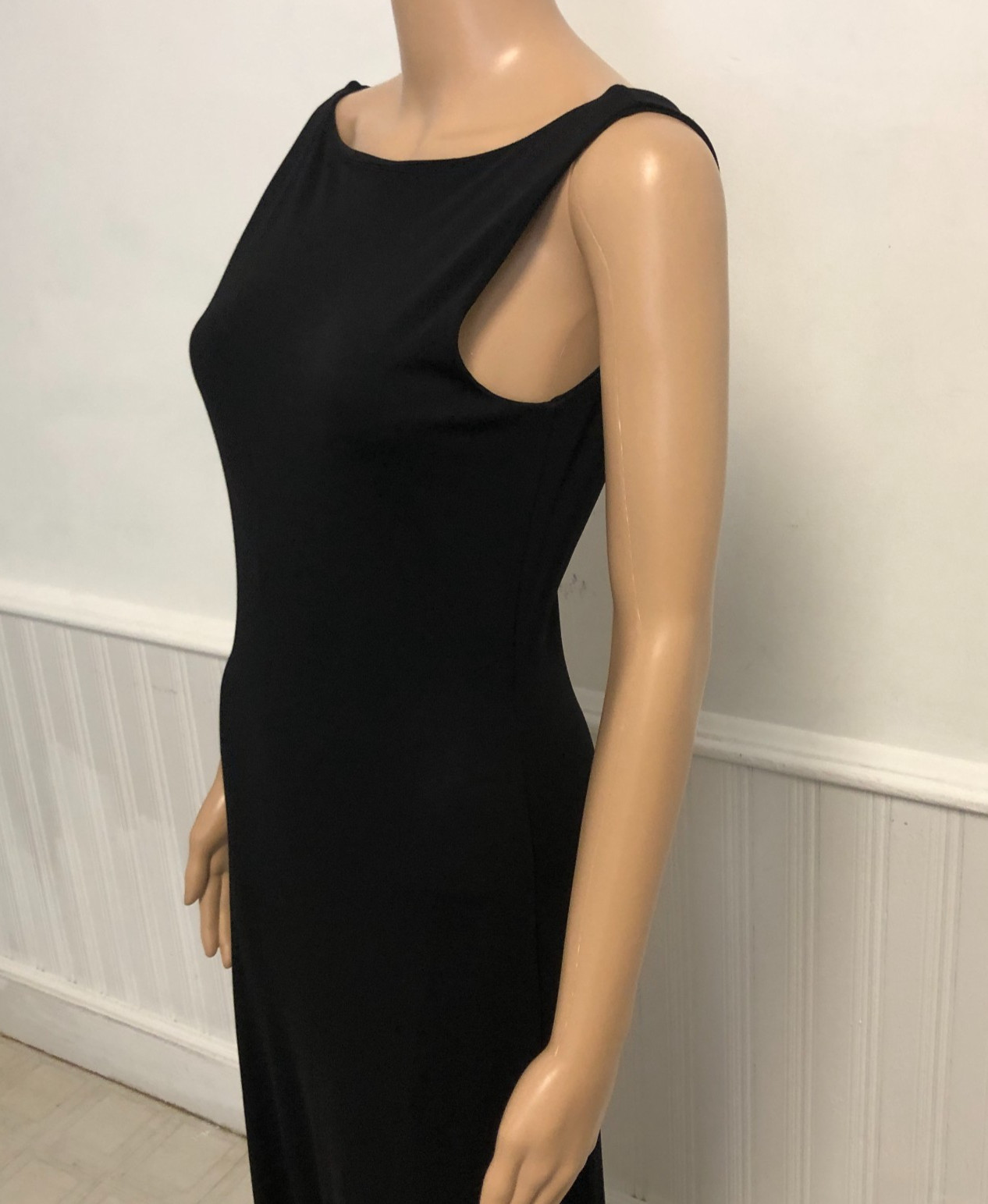 Lauren Ralph Lauren Elegant Maxi Dress Sz M Jersey Knit Sleeveless V-Back