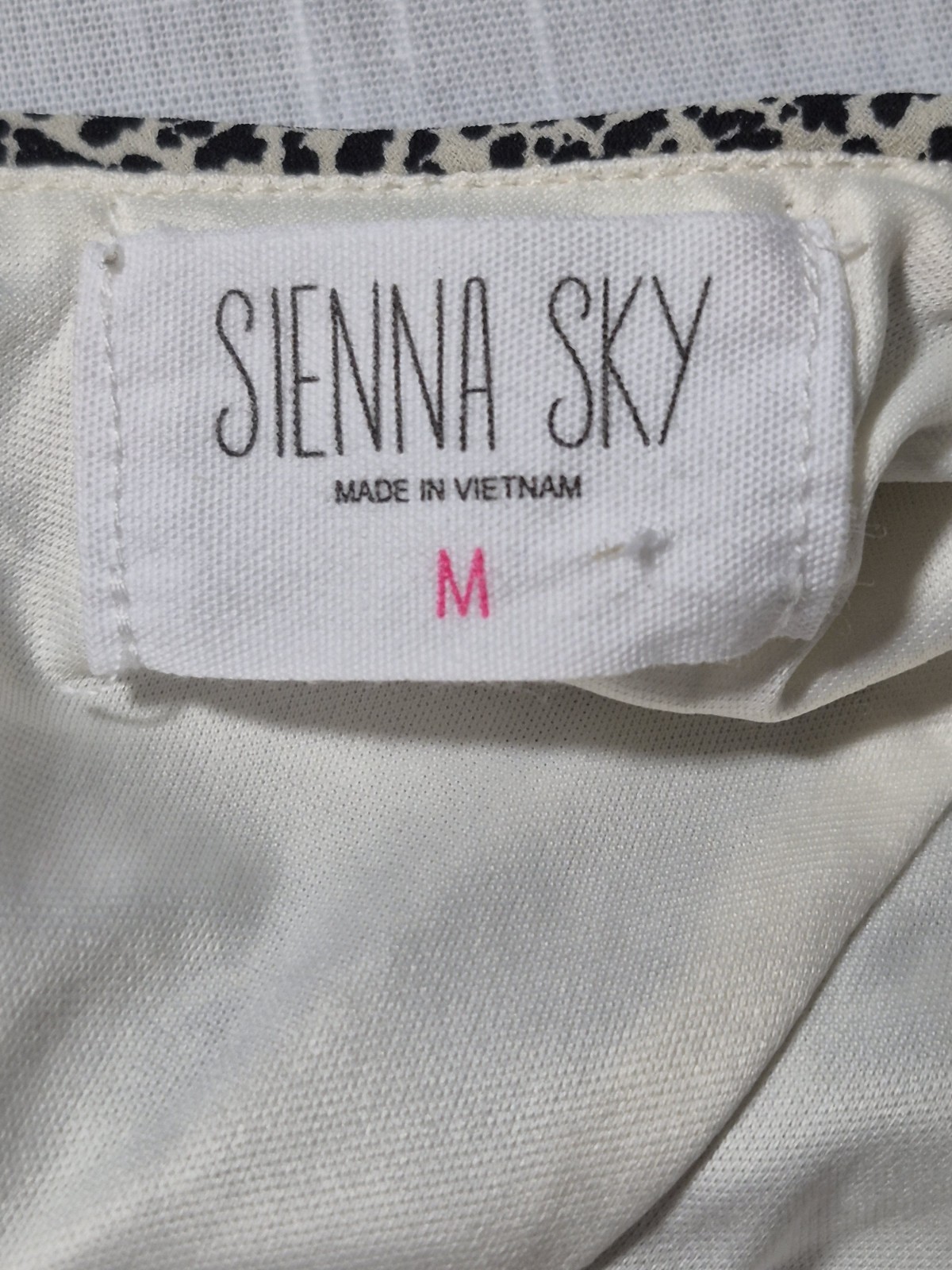 Sienna Sky Animal Print Dress Midi Lined Medium M 10/12 Black White