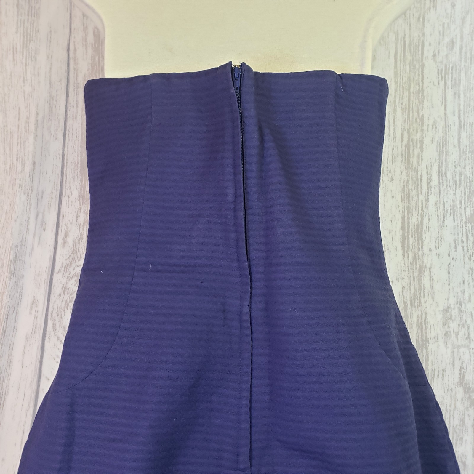 Lilly Pulitzer Vanna Navy Strapless Dress Size 6 Cotton Nautical Classic