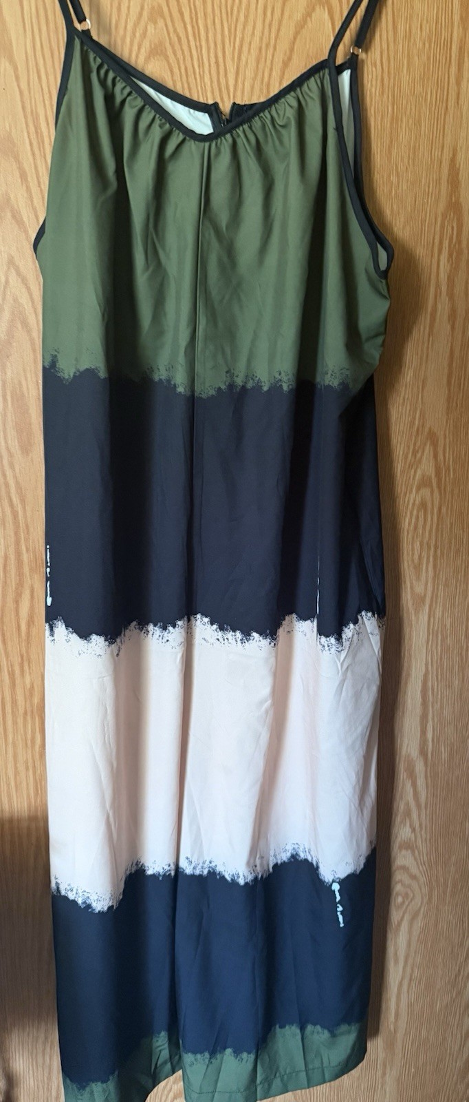 Unique Colorblock Woman’s Jumpsuit Soft Flowy Fabric SZ 14? See Measurements