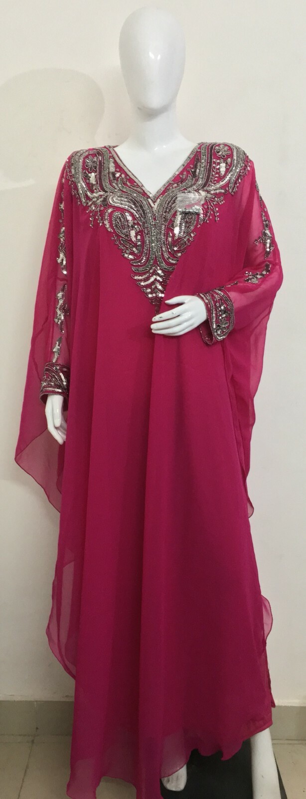 USA Premium Quality Abaya Women Kaftan Hand Beads Work Free Size Fit Most