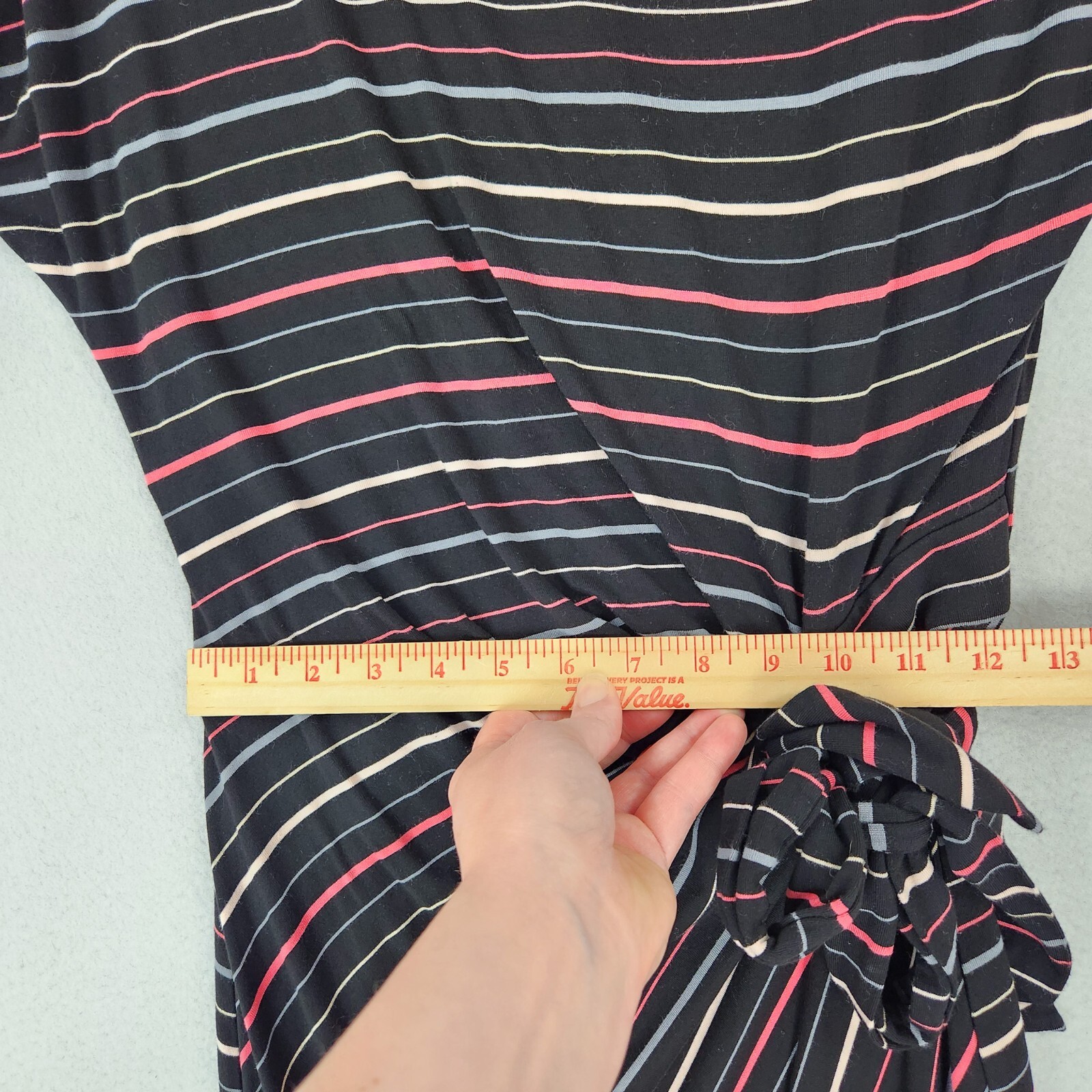 Ann Taylor Dress Womens Small Black Colorful Striped Dolman Sleeve Sheath Casual