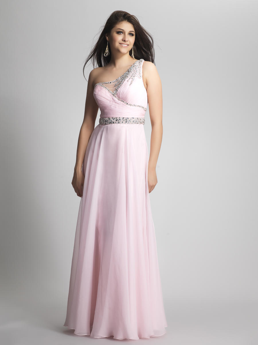 Dave & Johnny 8567 Women’s Sparkly Ice Pink Dress Long Gown, Size 2