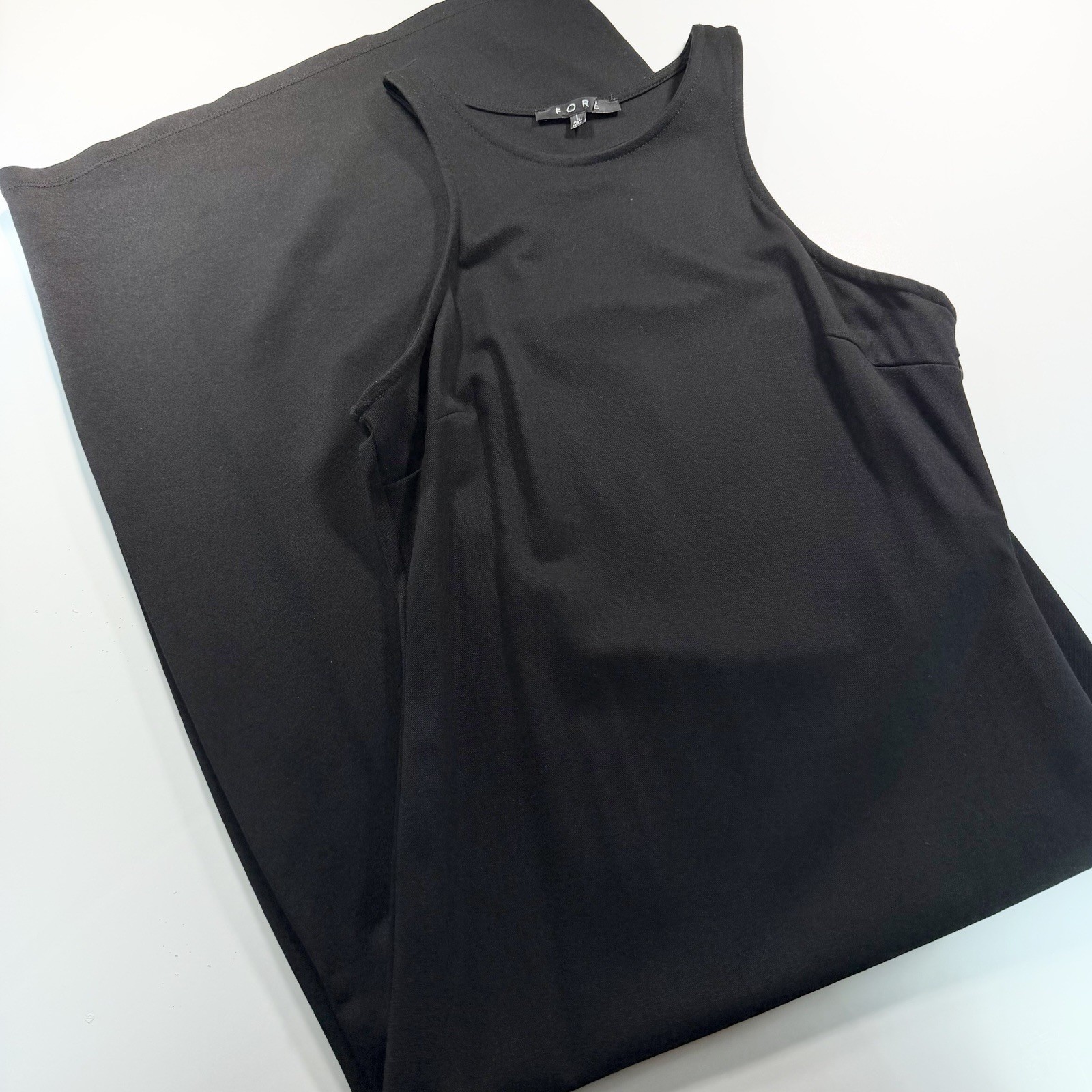 Women’s Little Black Dress By FORE Size Large Sleeveless Bodycon Racerback