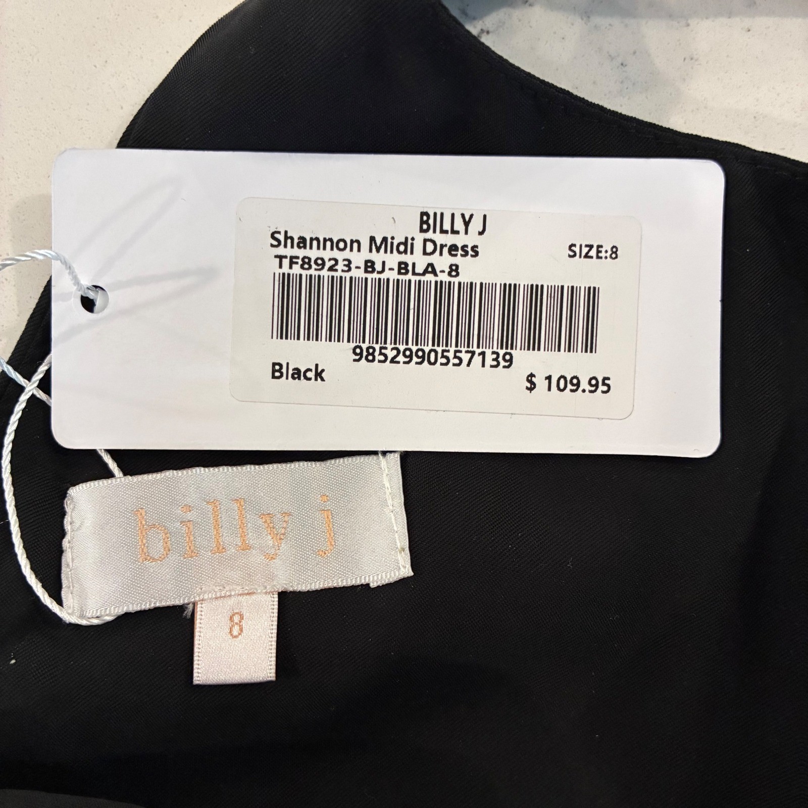 Billy J Maxi Slip Dress 8 Black Minimalist Silky Cocktail Chic Fluid Elegant LBD