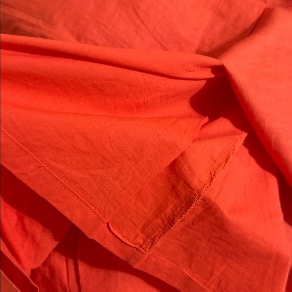 John Paul Richard orange Mini Dress women XL linen Brown Collar shift casual Y2K