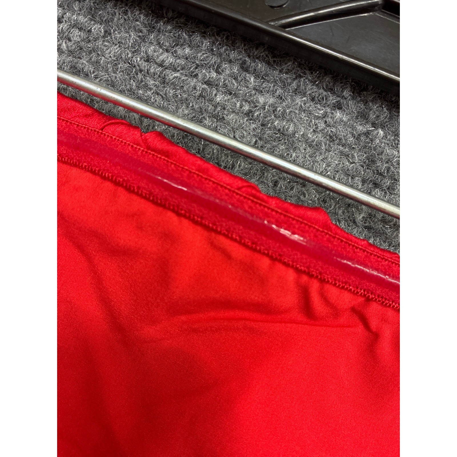 B.right Red Basket Weave Satin Strapless Mini Dress Side Slit Size Small