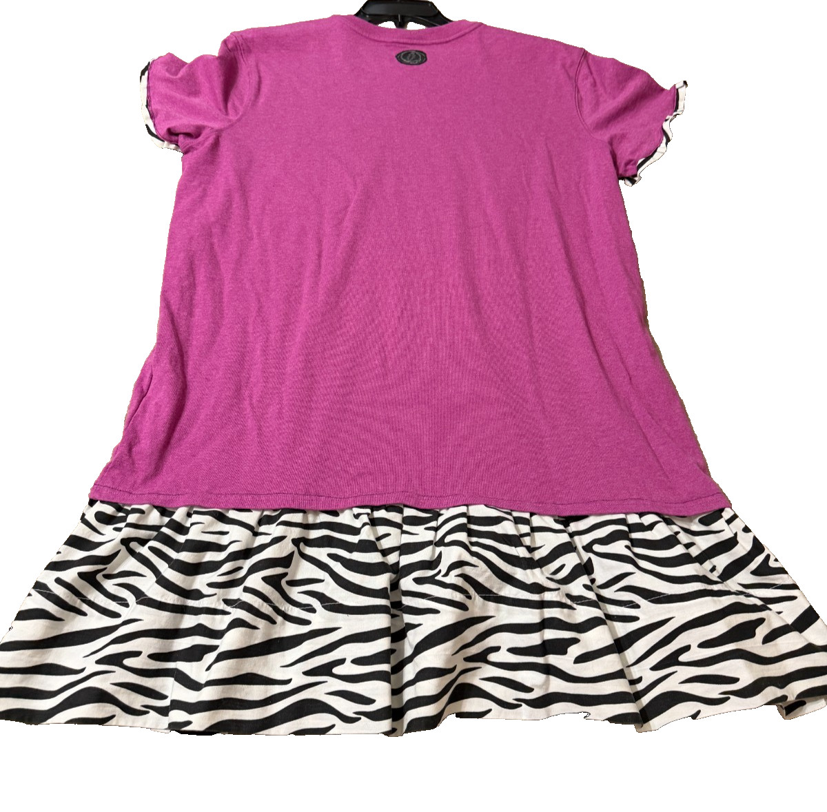 Grateful Dead Carhartt Upcycled Tee Dress XL Zebra Ruffle Velvet Familiar