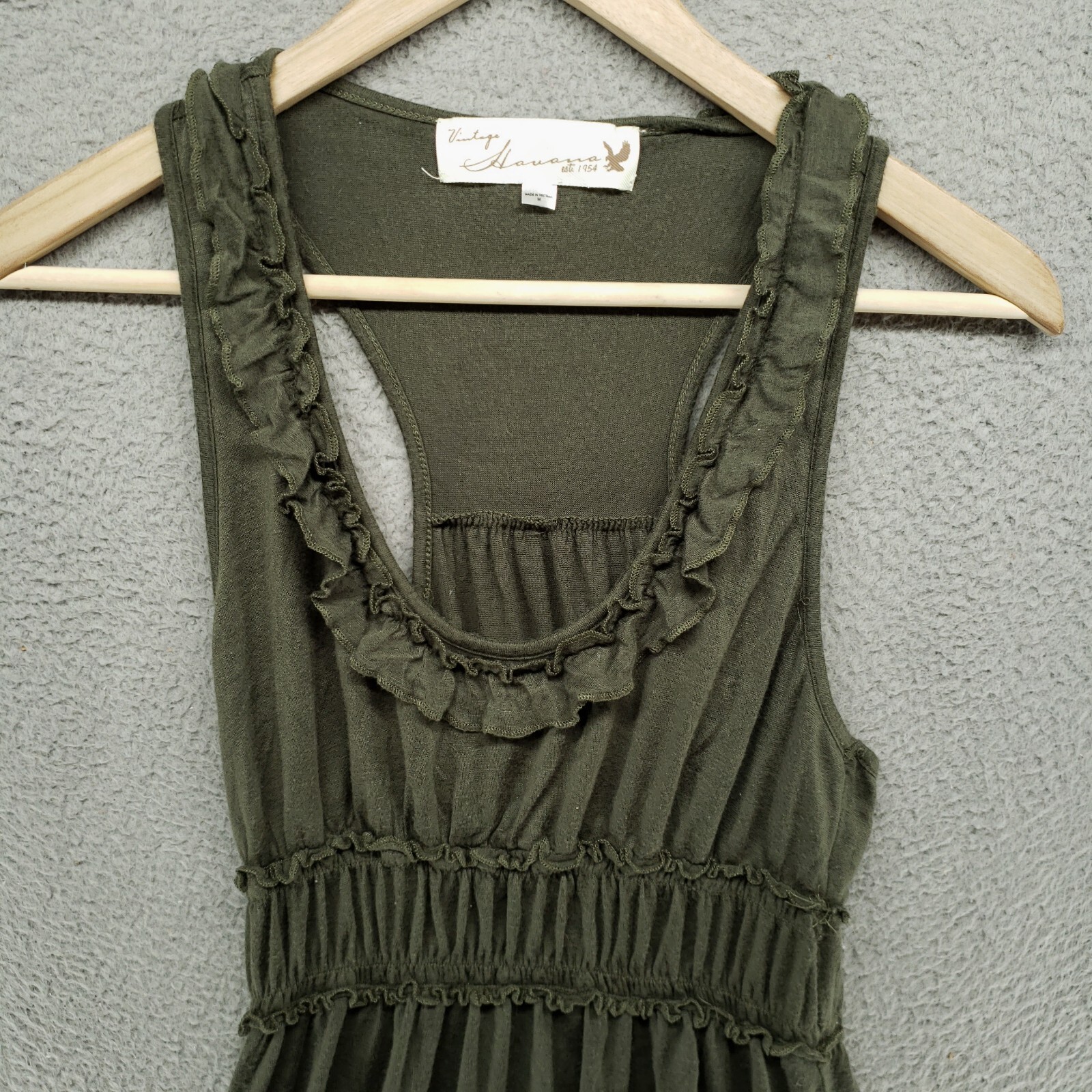 Vintage Havana Womens M Ruffled Elastic Stretch Waist Sleeveless Dress