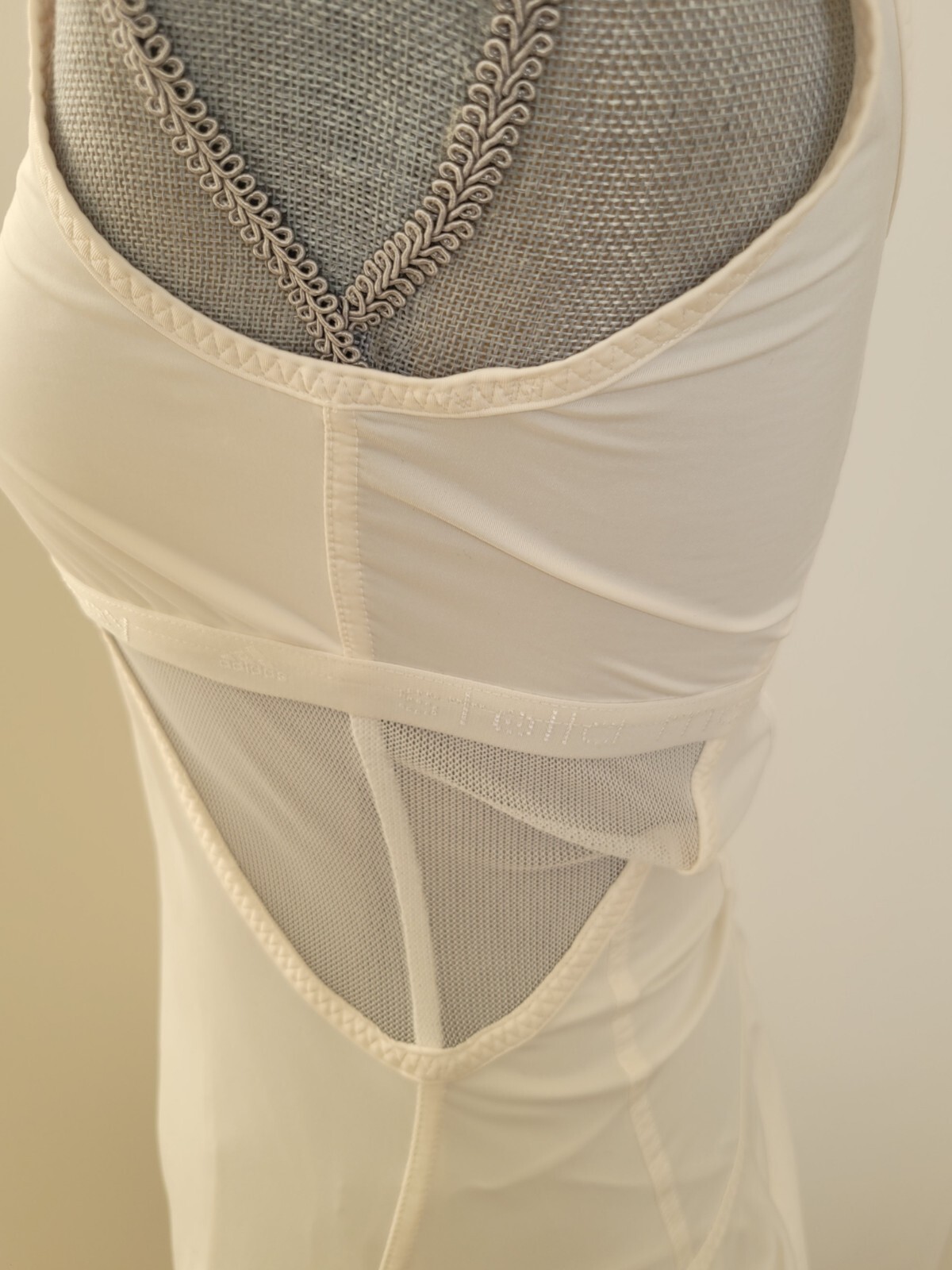 adidas by Stella McCartney Off White Pleated Layered Mesh Tennis Dress Small