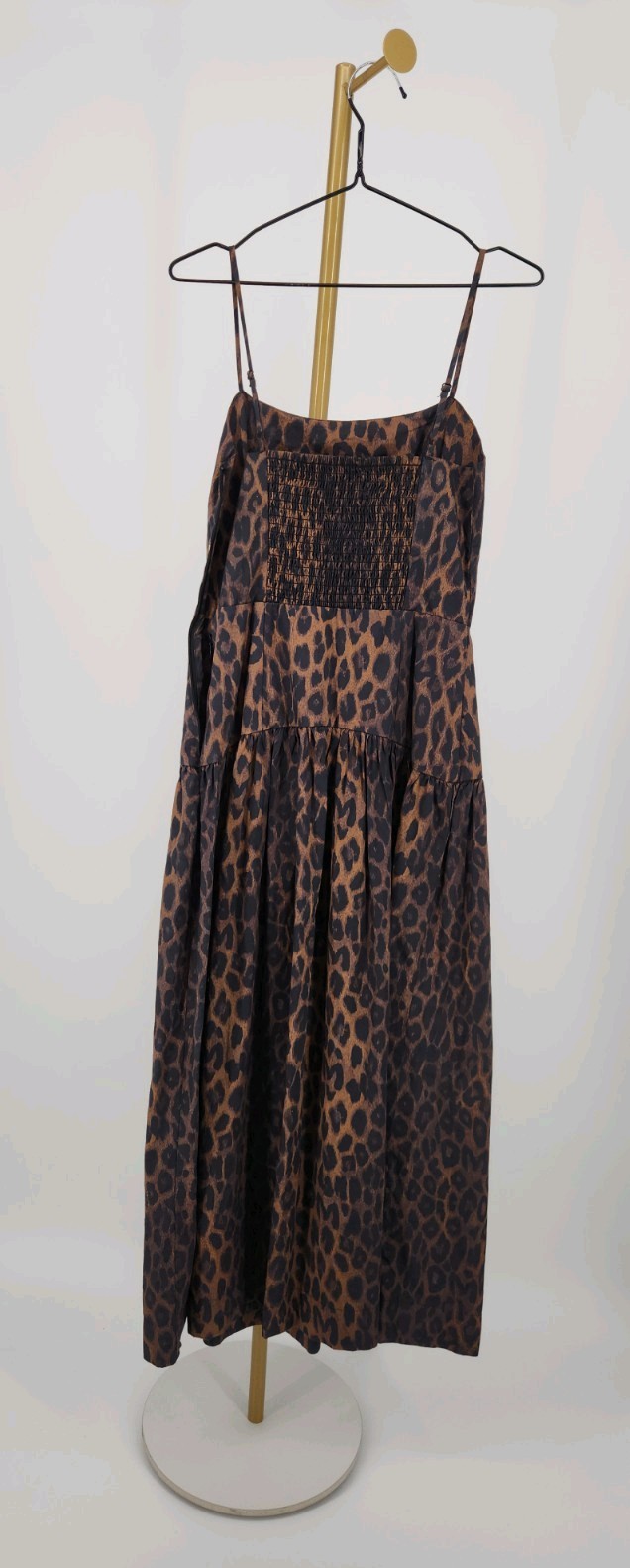Damson Madder Persephone Leopard Drop Waist Midi Dress UK 6 NWT Broken Zip Fault