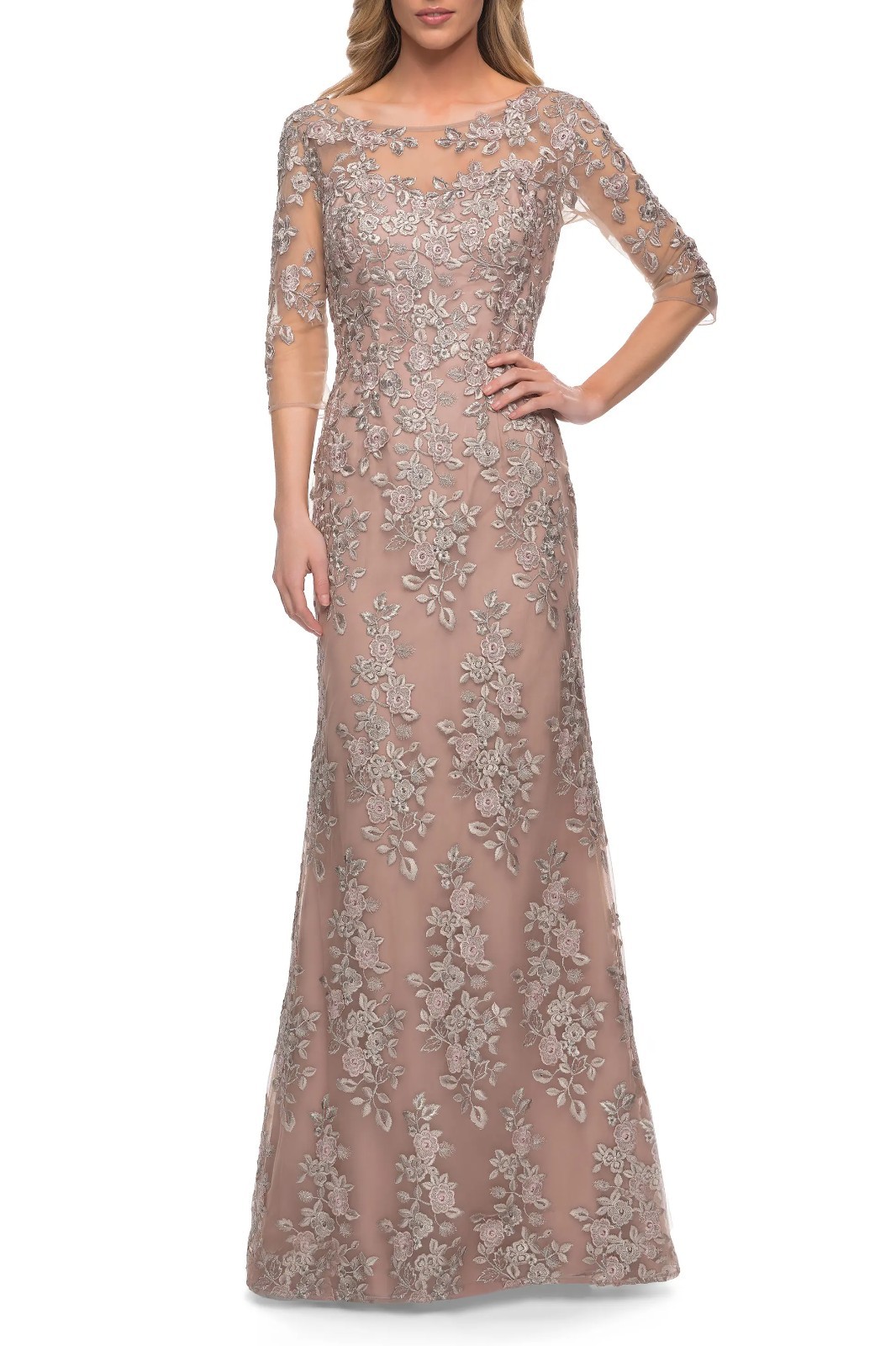 Gorgeous Floral Column Gown 12