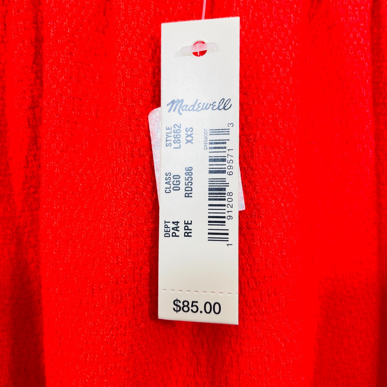 NWT Madewell Texture & Thread Size XXS Orange Tiered-Sleeve Knee Length Dress