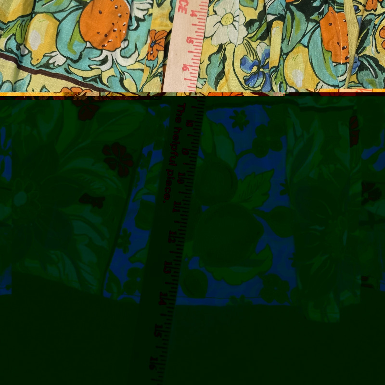 Anthropologie Peregrine Flutter Sleeve Midi Dress Citrus Floral Tile Print XXS
