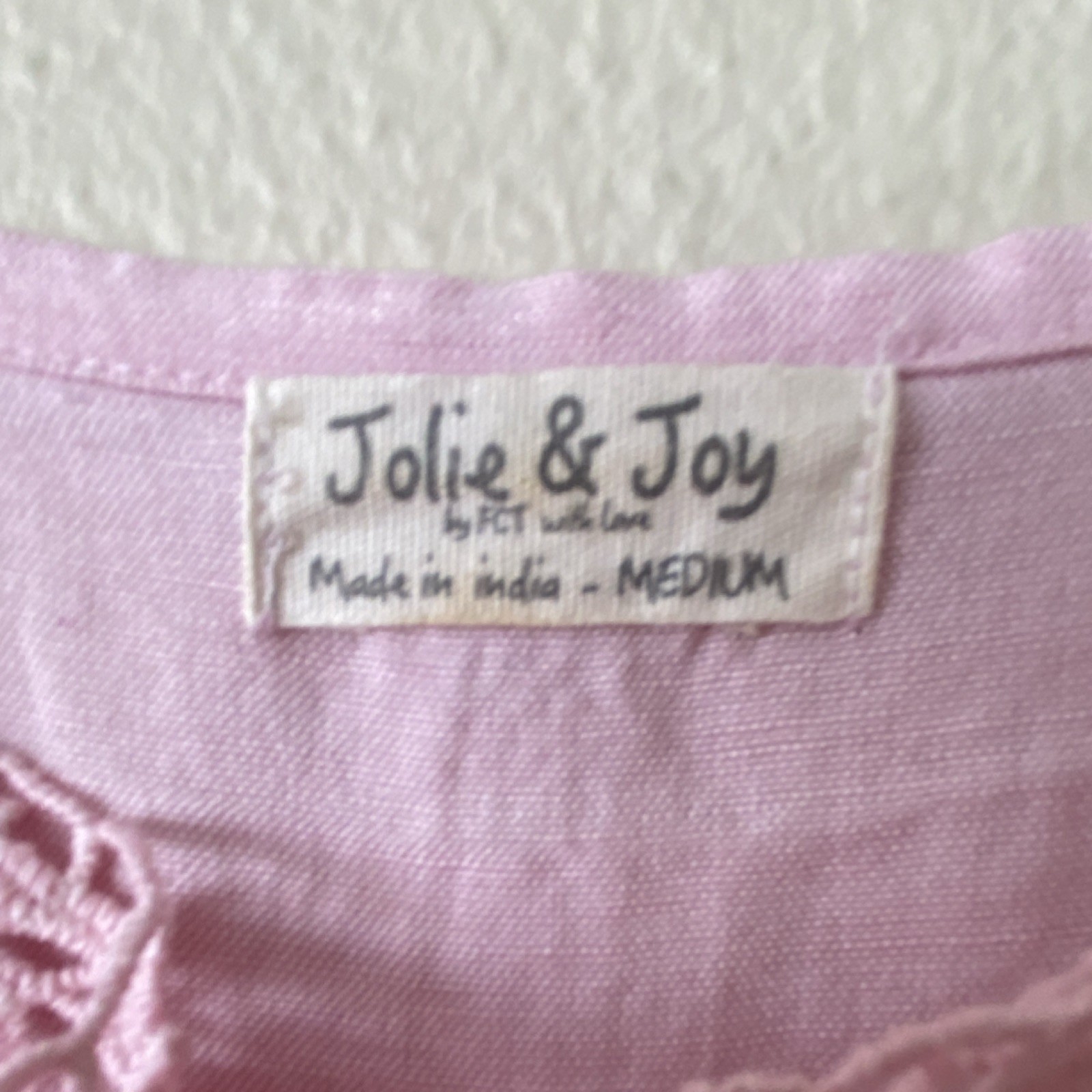 Jolie & Joy Pink Solid Lace Crochet Trim Scoop Neck Strappy Mini Dress M