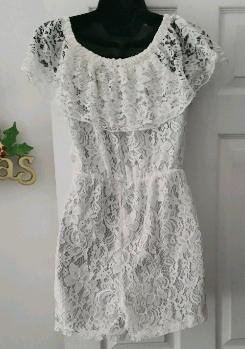 Ladies Summer Holiday Mini Lace Jumpsuit Beachwear Short Sundress UK 8
