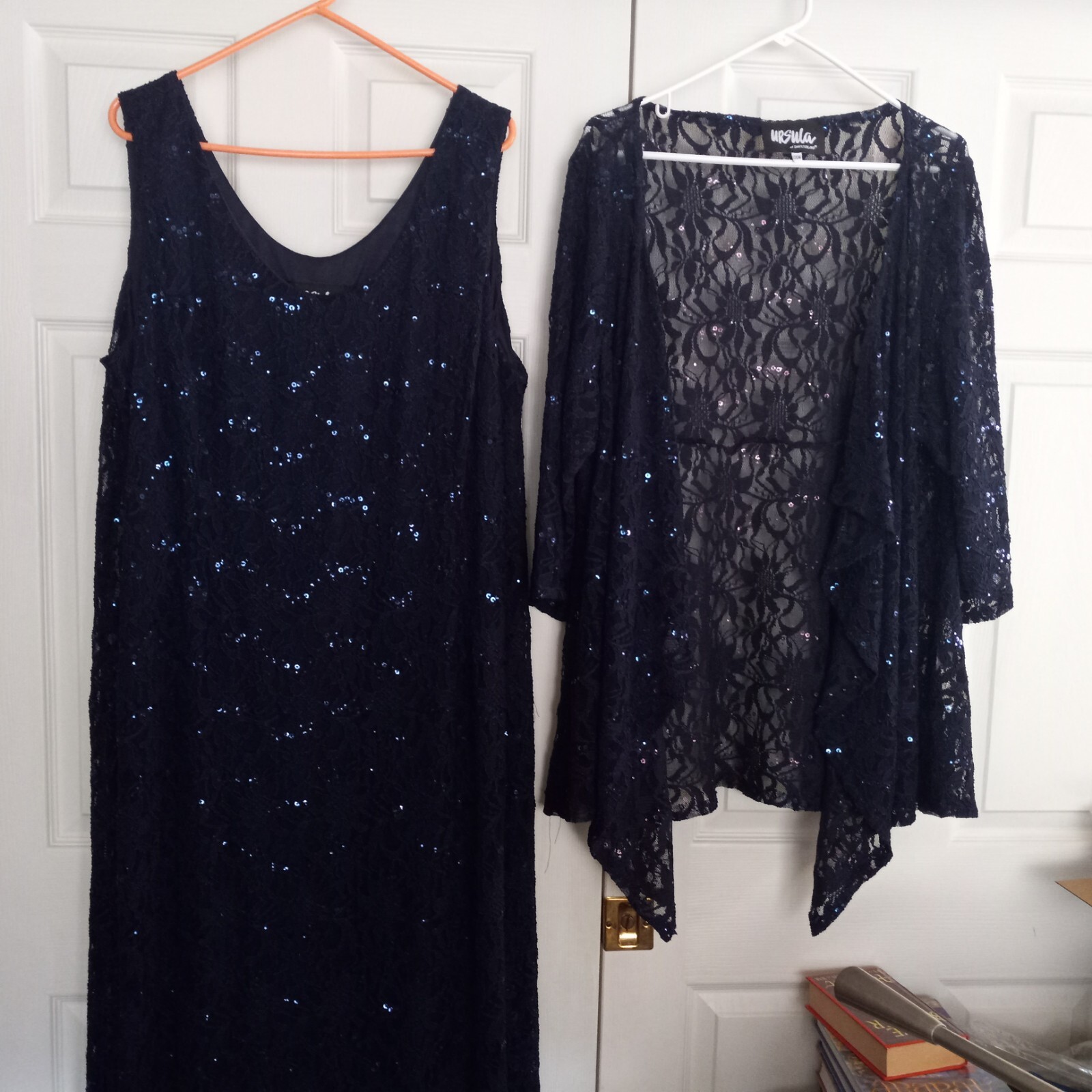 Lace Maxi Tall Jacket Dress – NAVY 26w 2 Pc Sequins Lined Dress