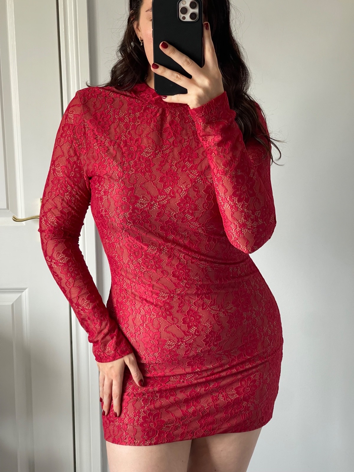 Mistress Rocks Red Lace Mini Dress BNWT Size L 12 14 Party Birthday Occasion