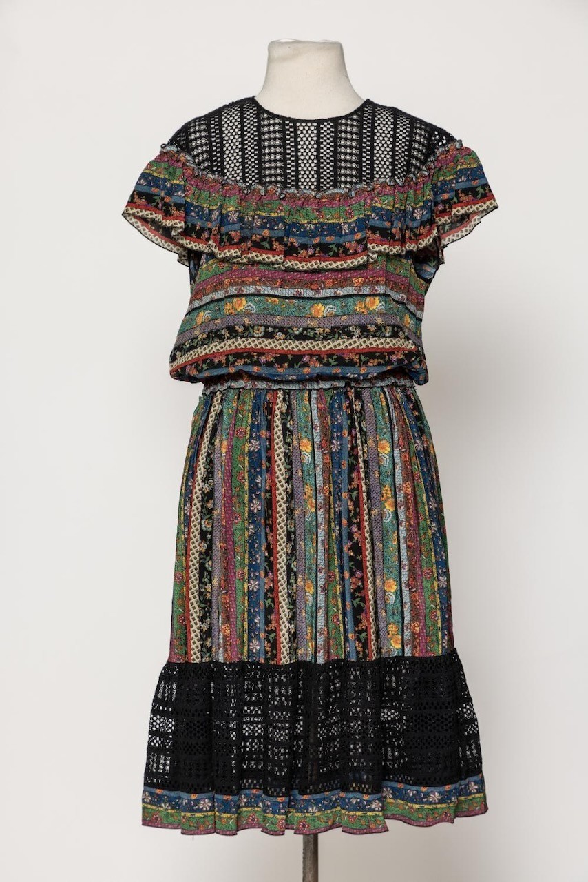 Philosophy by Lorenzo Serafini Boho Floral Lace Midi Dress | Size 12