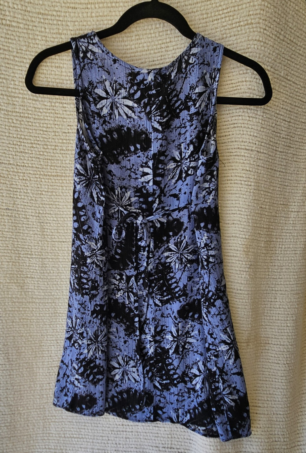 Vintage All That Jazz Strappy Floral Textured Sun Dress with tie waist Size 7/8