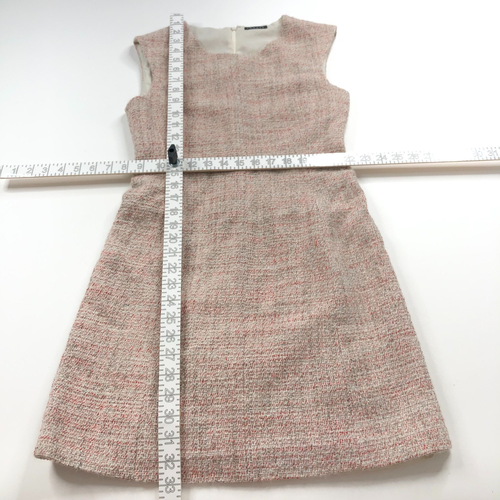 Theory Unknown Size (4-6?) Material Tweed Women’s Mini Dress Beige Pink Red