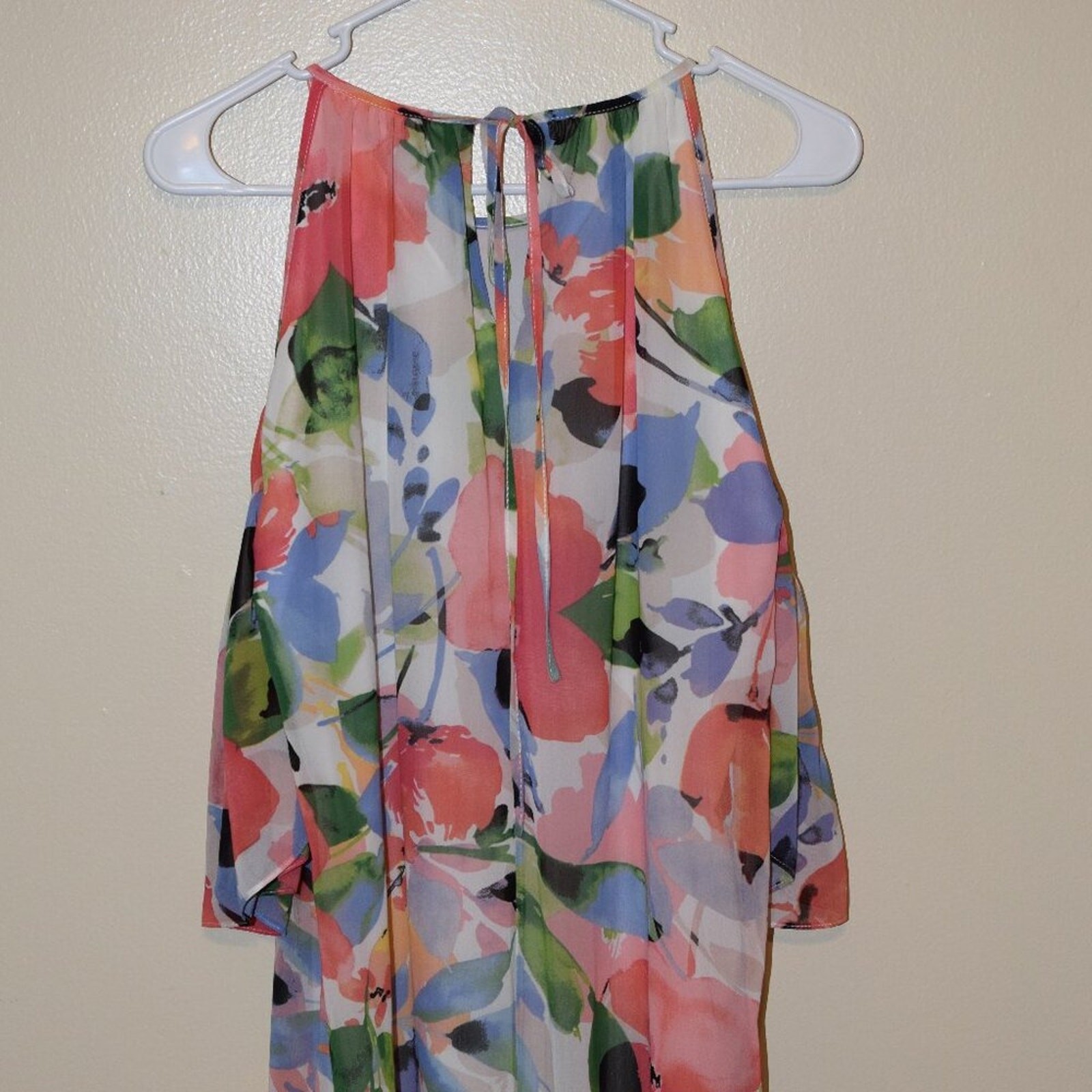 Maggy London Floral Chiffon Cold Shoulder Dress Classic Romantic Wedding Guest 6