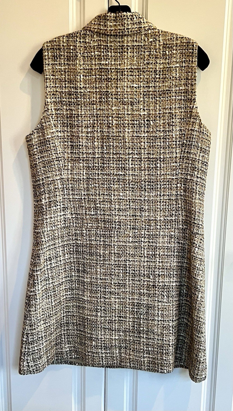 NWT Theory size 12 wheat multi sleeveless military mix tweed mini dress $495